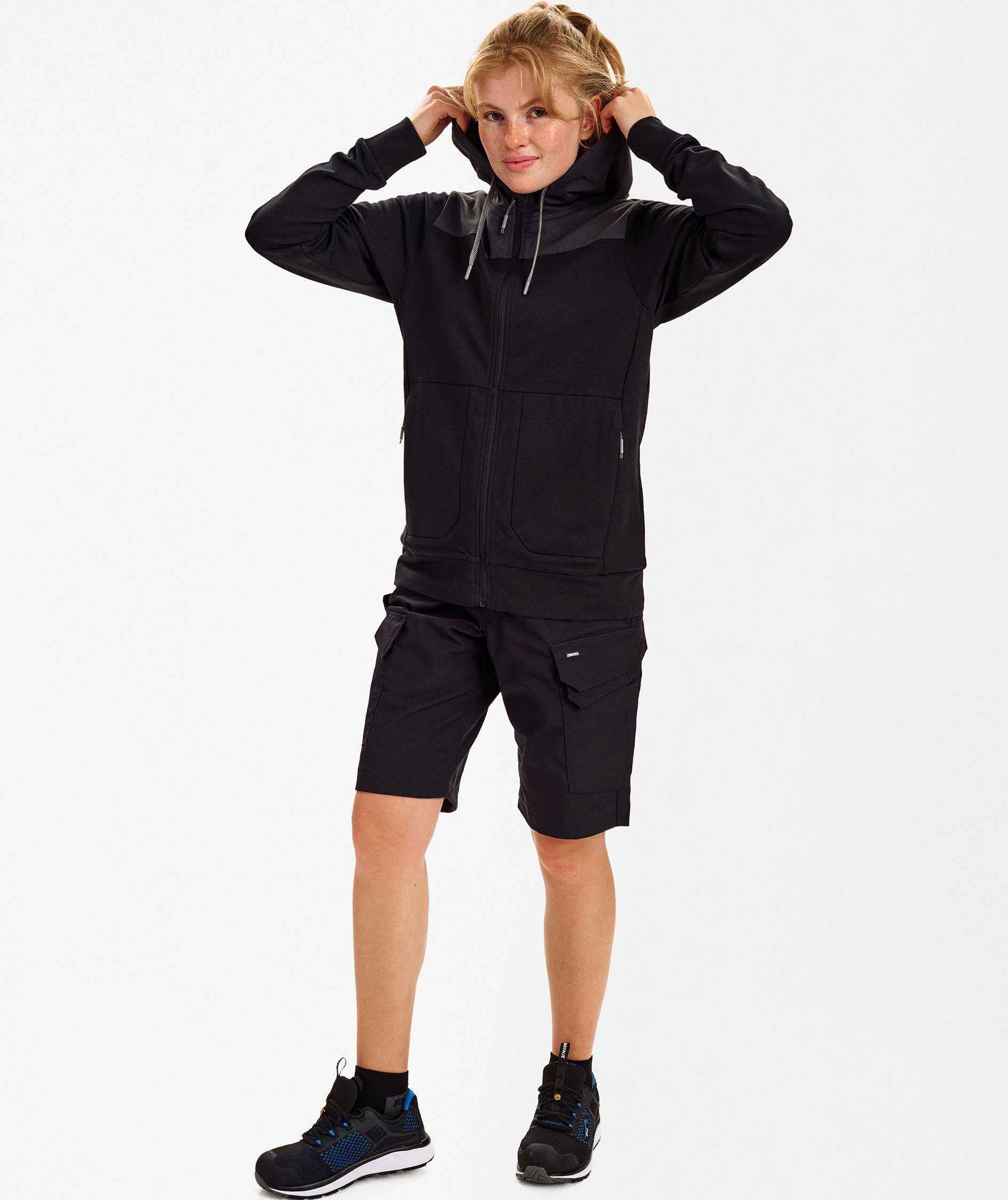 Engel Entire women's hoodie with zipper, Black/Anthracite Grey, large image number 2