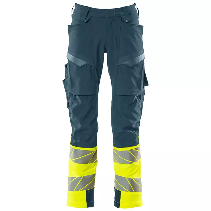Mascot Accelerate Safe arbejdsbukser full stretch, Mørk Petroleum/Hi-Vis Gul, large image number 0