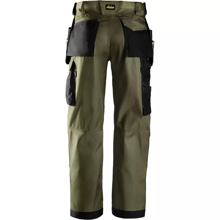 Snickers craftsman’s work trousers DuraTwill 3212, Olive Green/Black, large image number 1