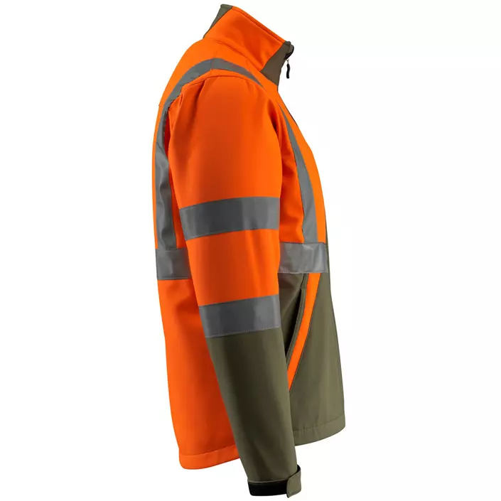 Mascot Safe Light Kiama softshell jacket, Hi-Vis Orange/Moss, large image number 3