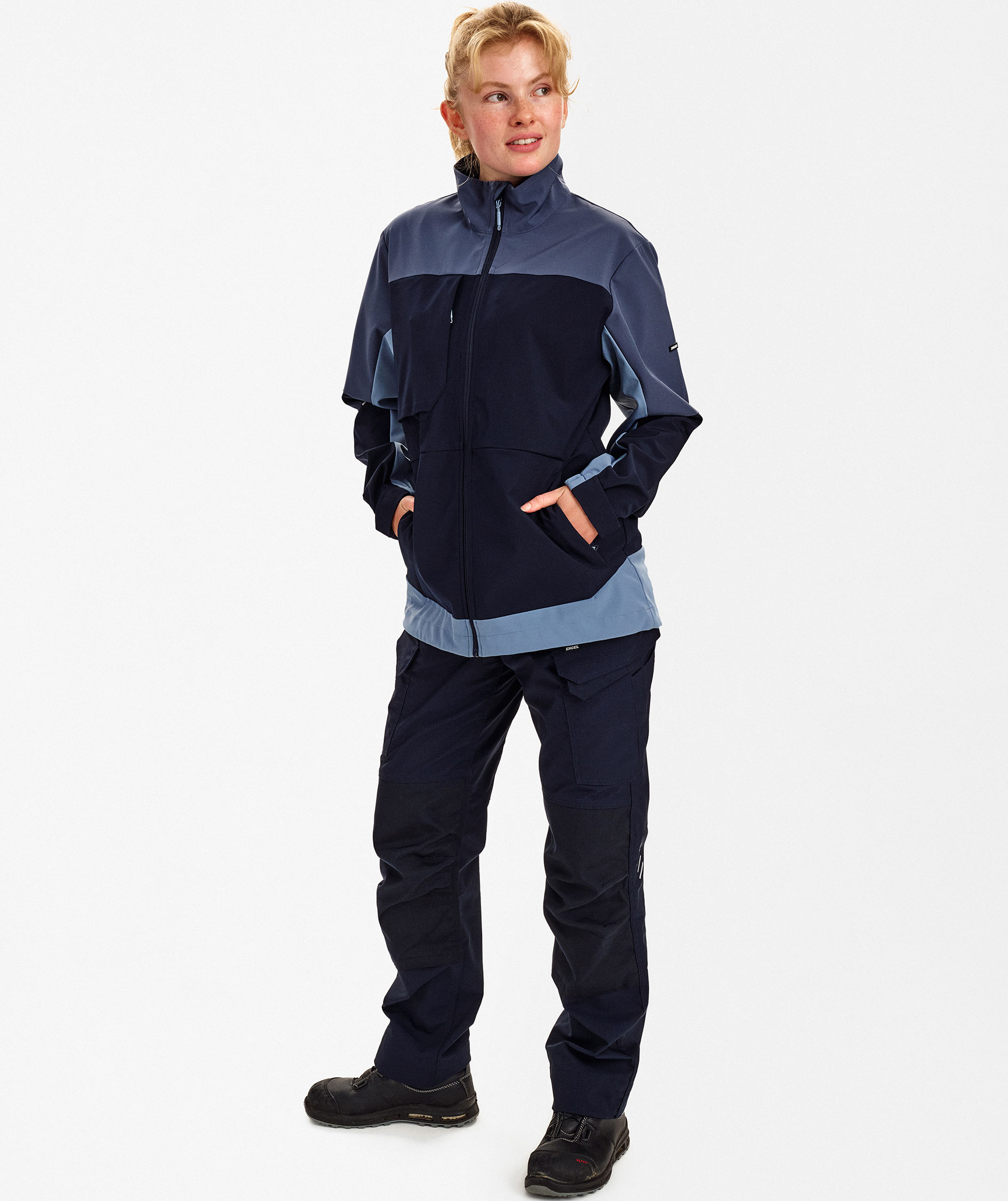 Engel Entire women's softshell jacket, Deep Blue/Dark Sea, large image number 2