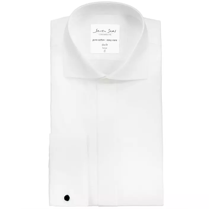 Seven Seas Poplin Tuxedo modern fit habitskjorte, Hvid, large image number 3