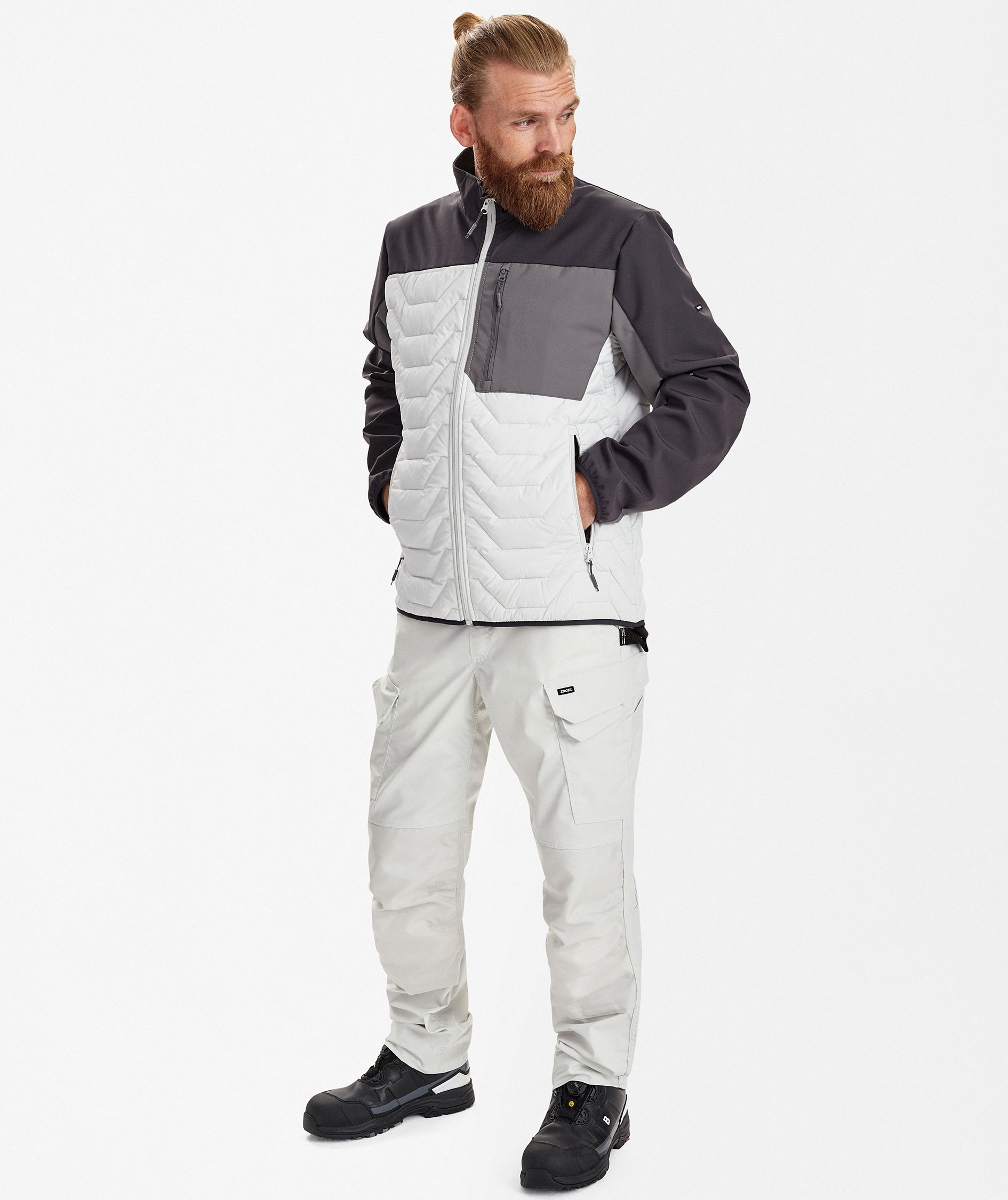 Engel Entire hybrid jacket, Bone White/Anthracite Grey, large image number 2