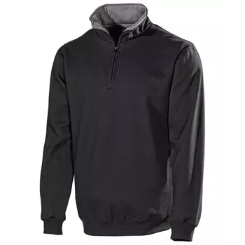 L.Brador sweatshirt with short zipper 643PB, Black