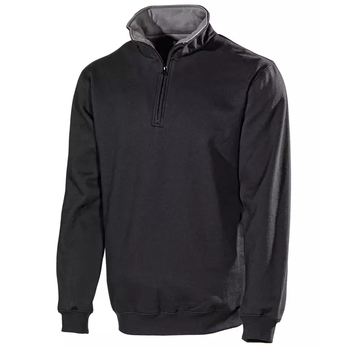 L.Brador sweatshirt with short zipper 643PB, Black, large image number 0