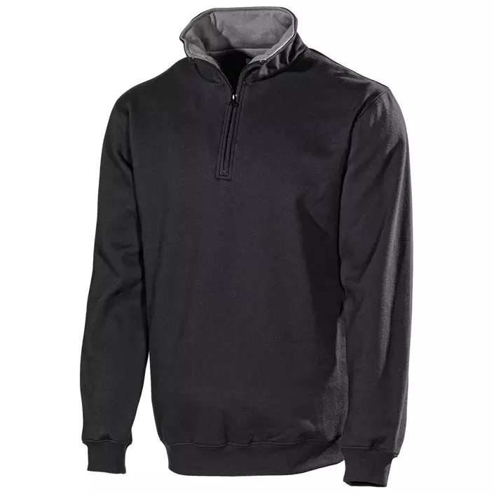 L.Brador sweatshirt with short zipper 643PB, Black, large image number 0