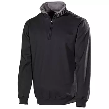L.Brador sweatshirt with short zipper 643PB, Black