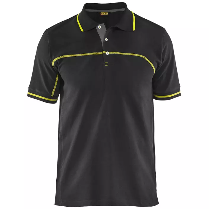 Blåkläder Unite polo T-shirt, Black/Yellow, large image number 0