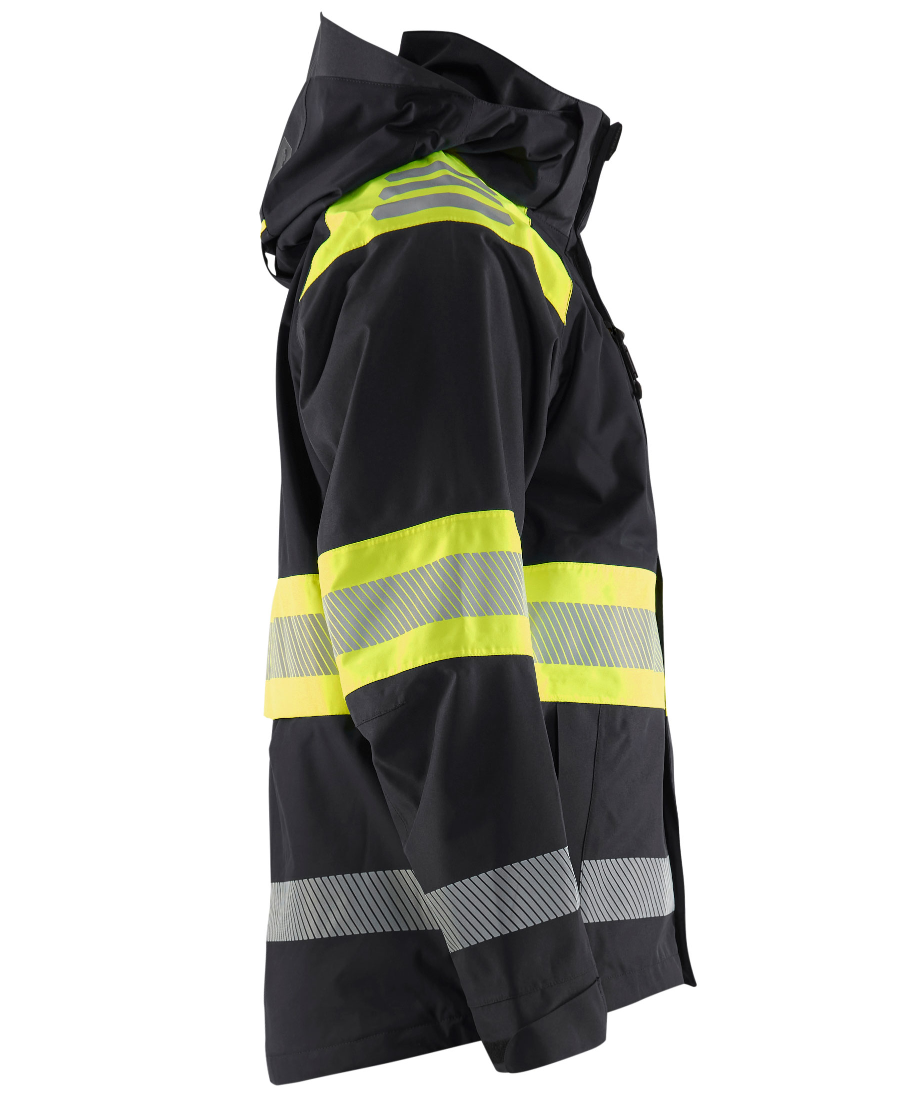 Bl&aring;kl&auml;der skaljakke, Sort/Hi-Vis Gul, large image number 2