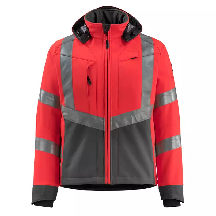 Mascot Safe Supreme Blackpool softshelljakke, Hi-vis Rød/Mørk antracit, large image number 0