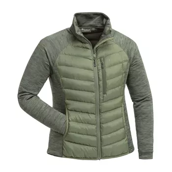 Pinewood Abisko Hybrid dame powerfleece jakke, Clover Green/Dark Green
