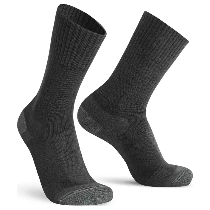 Worik S59 Forte Merino work socks with merino wool, Black, Black, large image number 0