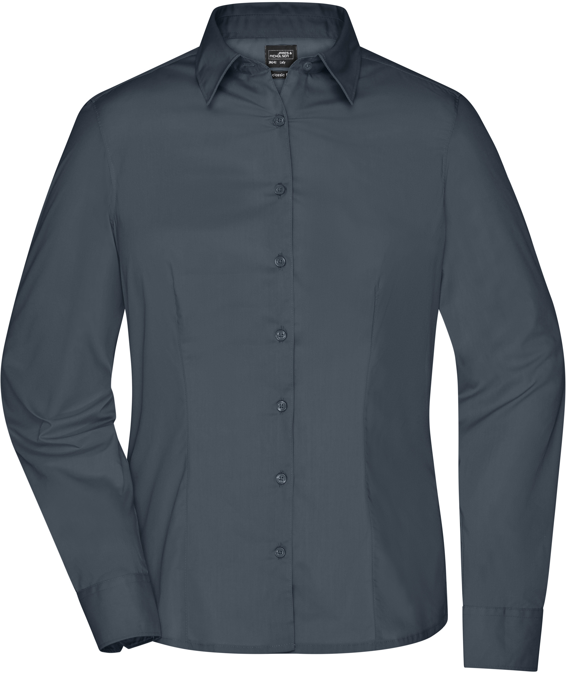 James & Nicholson modern fit women's shirt, Carbon Grey