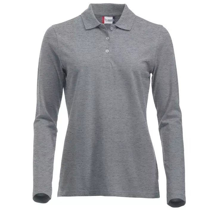Clique Classic Marion long-sleeved women's polo shirt, Grey Melange, large image number 0