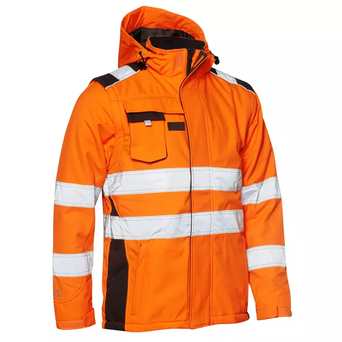 Elka Visible Xtreme 2-in-1 winter softshell jacket, Hi-vis orange/Grey, large image number 0