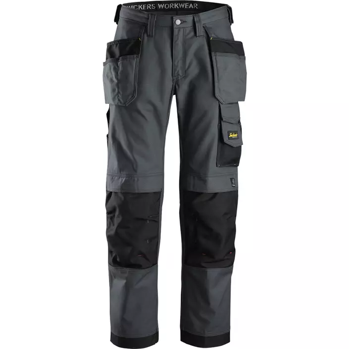 Snickers Canvas+ craftsman trousers, Steel Grey/Black, large image number 0