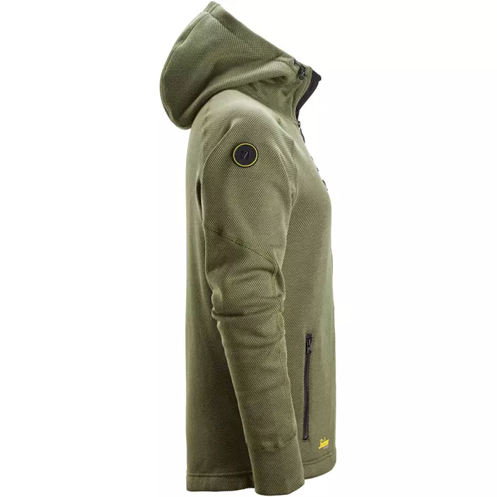 Snickers FlexiWork Fleece Kapuzensweatshirt 8041, Khaki Green/Black, large image number 3