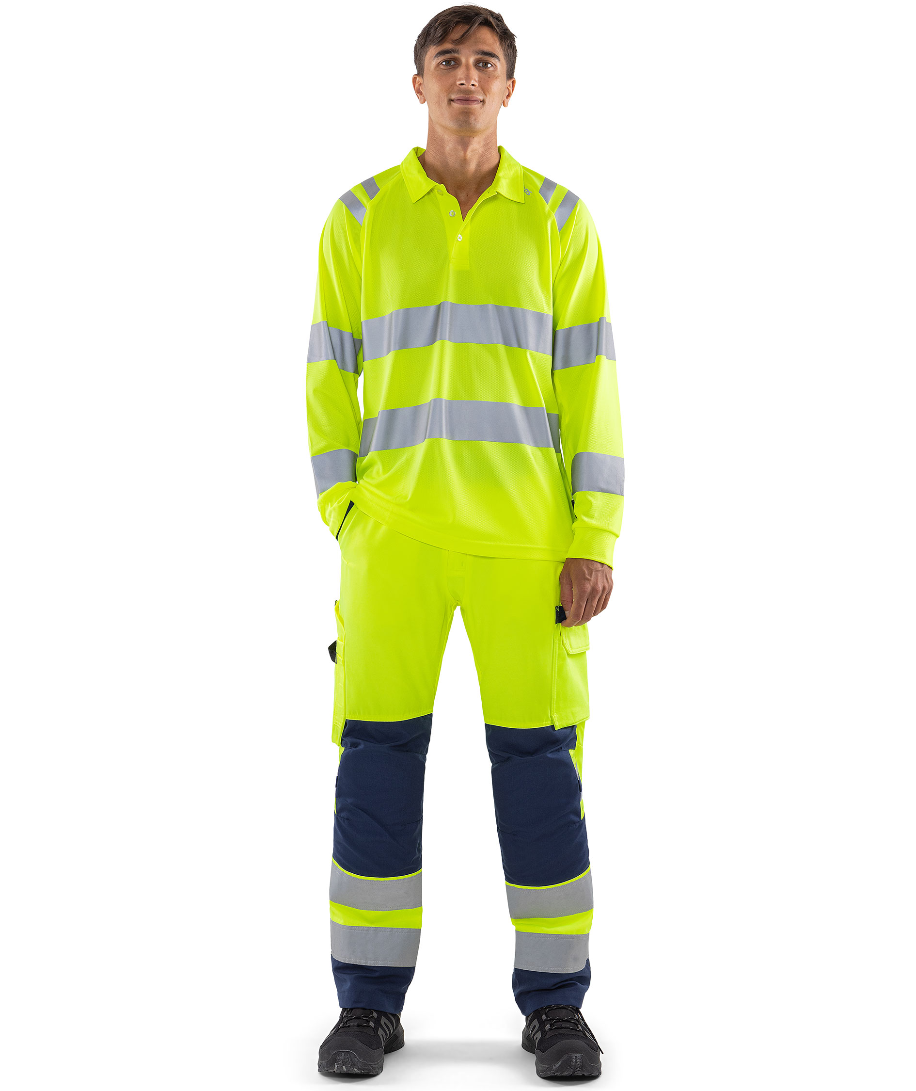 Fristads long-sleeved polo shirt 7864 GPST, Hi-Vis Yellow, large image number 1