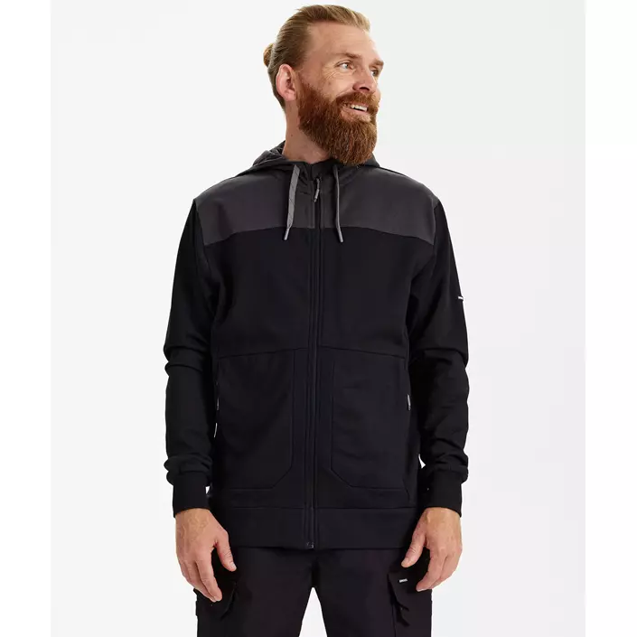 Engel Entire hoodie med dragkedja, Black/Anthracite Grey, large image number 1