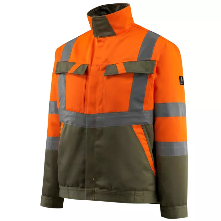 Mascot Safe Light Forster work jacket, Hi-Vis Orange/Moss, large image number 1