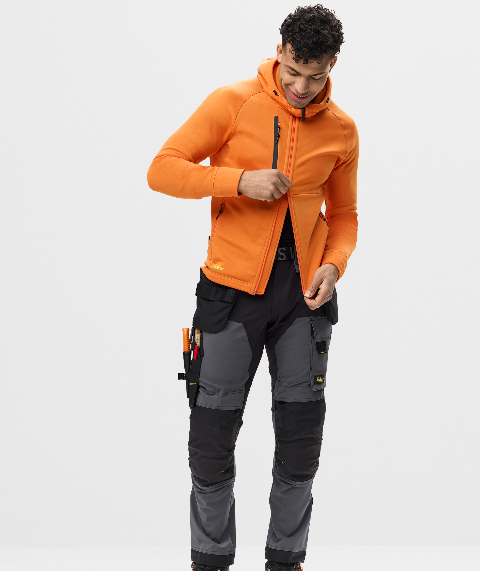 Snickers Flexiwork Polartec&reg; Hoodie mit Rei&szlig;verschluss 8026 full stretch, Warm Orange, Warm Orange, large image number 7