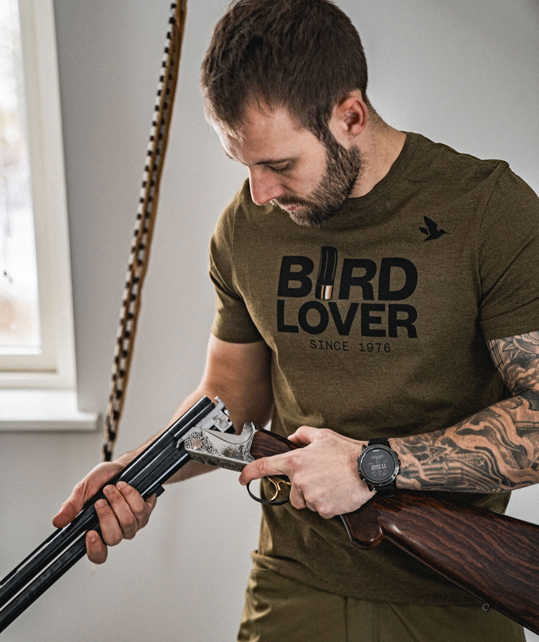 Seeland Bird Lover T-shirt, Dark olive melange, large image number 3