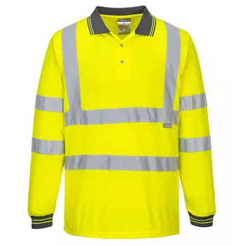 Portwest long-sleeved polo shirt, Hi-Vis Yellow