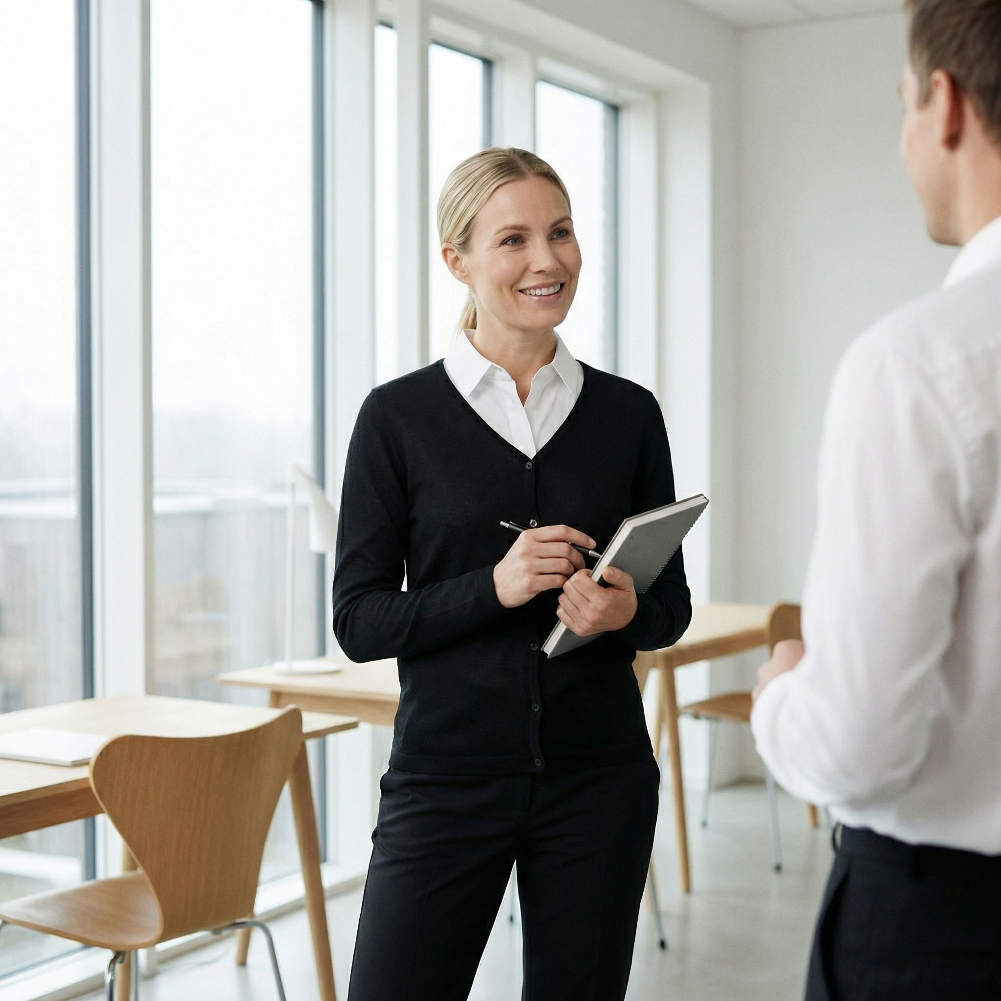 ID dame strikcardigan med merinould, Sort