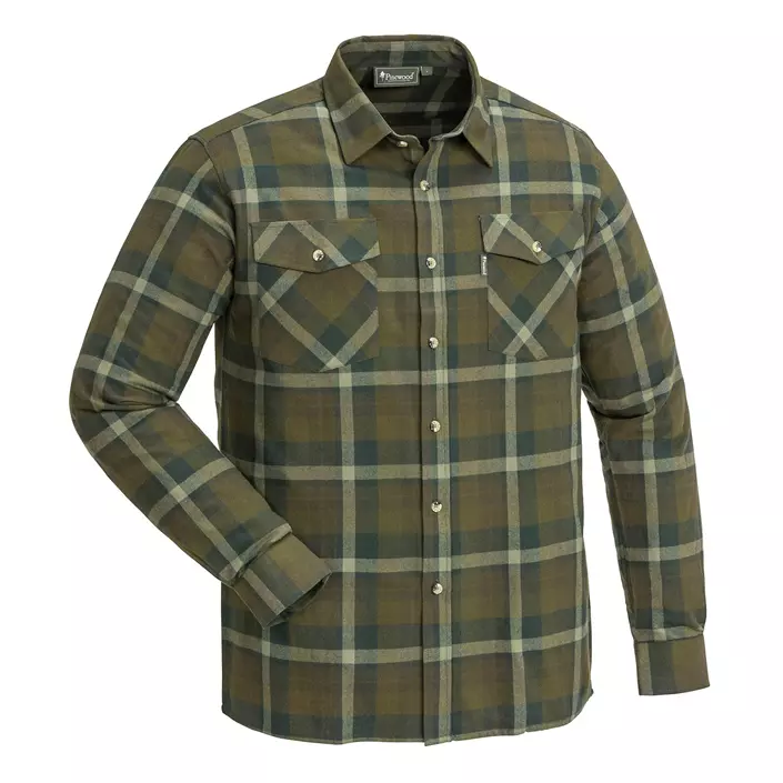 Pinewood Härjedalen regular fit flannel skovmandsskjorte, Hunting Olive, large image number 0