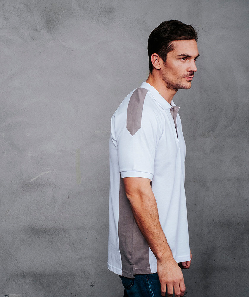 YOU New Haven polo T-shirt, Hvid/Gr&aring;, large image number 2