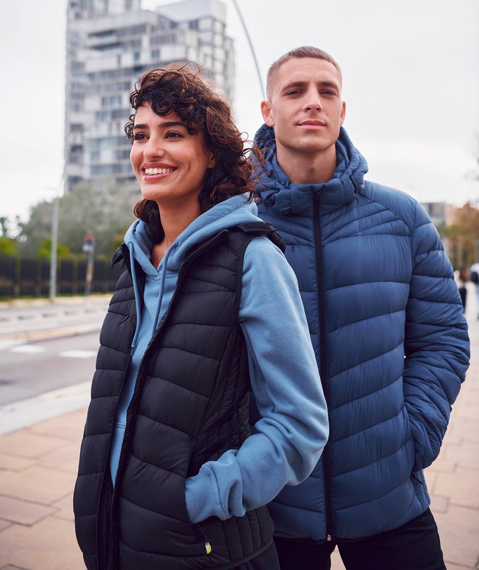 Clique Idaho vadderad jacka, Fog Blue, large image number 1