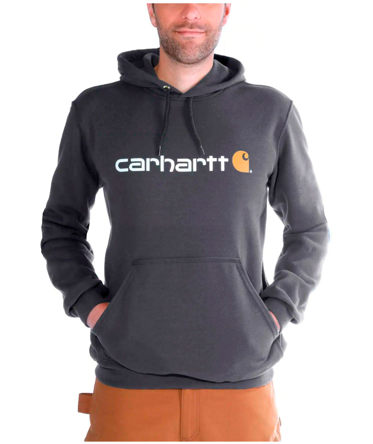 Carhartt Marquette Logo h&aelig;ttetr&oslash;je Midweight, Carbon Heather, Carbon Heather, swatch