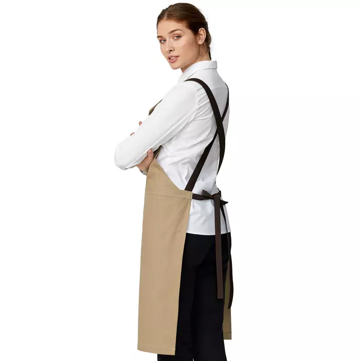 Kentaur Raw crossback förkläde, Khaki, Khaki, large image number 2