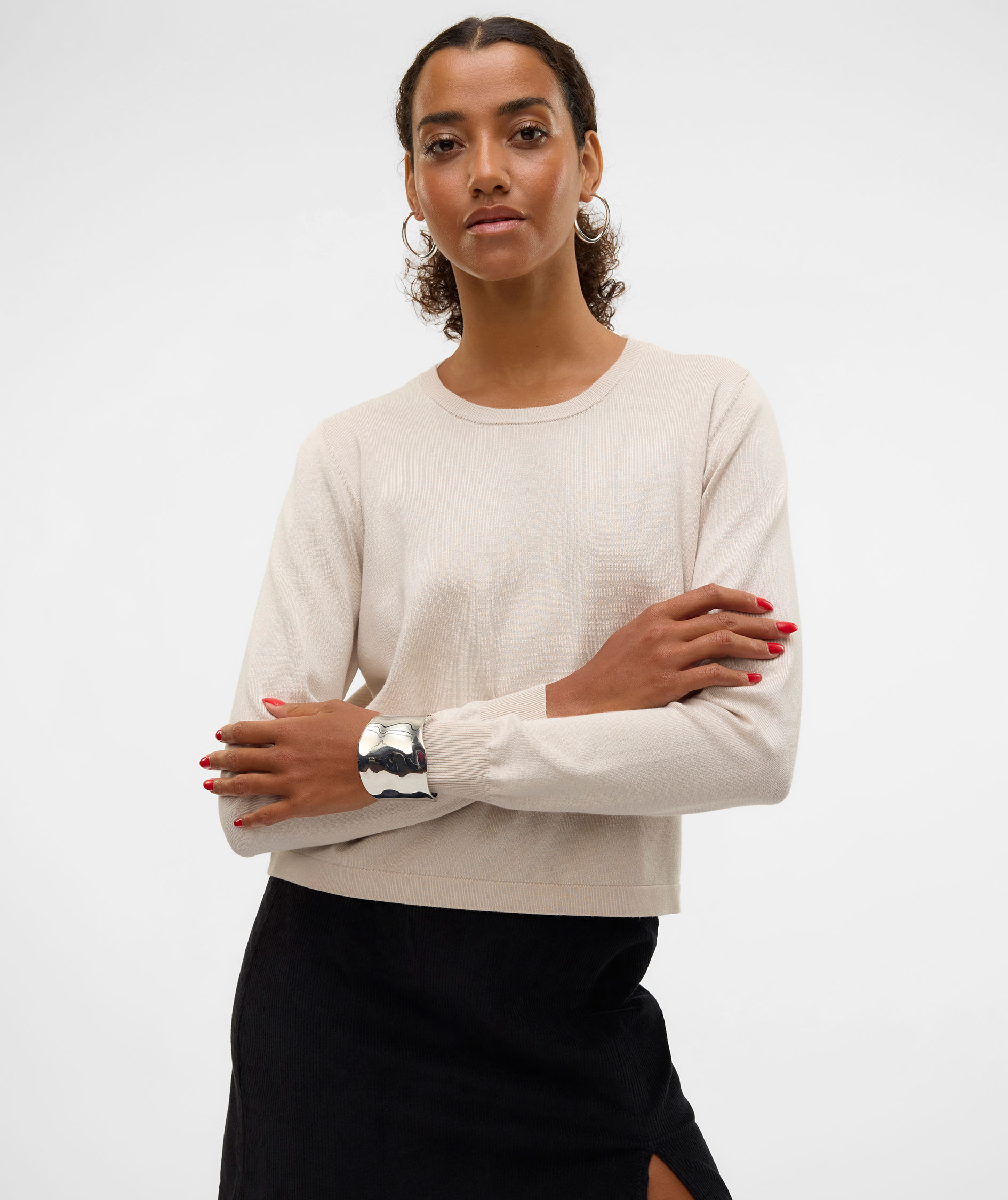 Vero Moda VMSILJE women's knitted pullover, Moonbeam, large image number 3