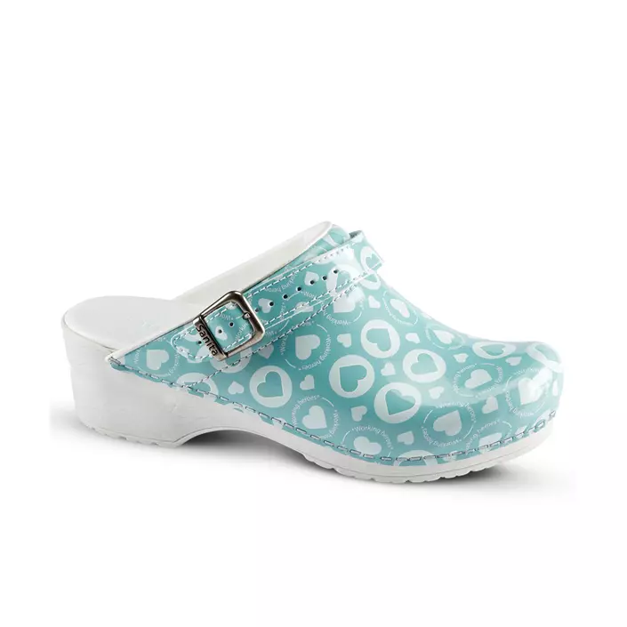 Sanita Hearts women's clogs with heel strap OB, Mint, large image number 0
