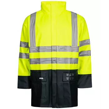 Lyngsøe rain jacket, Hi-vis Yellow/Marine