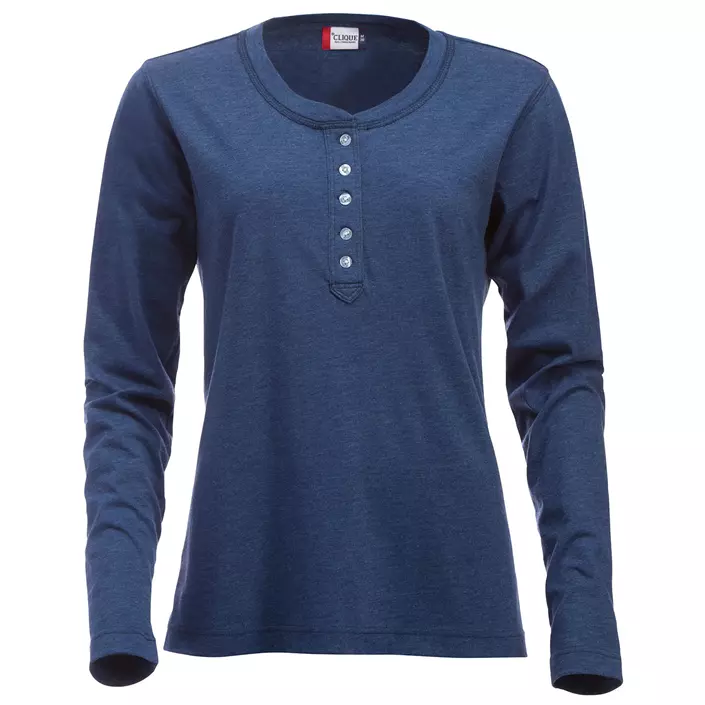 Clique Orlando langärmliges Damen Grandad T-Shirt, Blau Melange, large image number 0