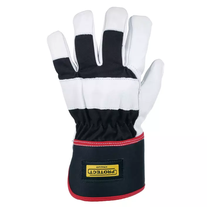 Kramp 6.003 lined work gloves made of oxhide, Black/White, large image number 0