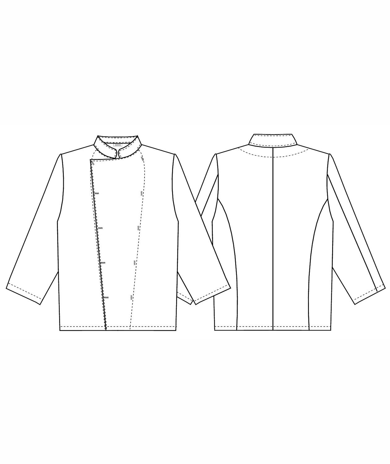 Kentaur chefs jacket without buttons, White, large image number 2