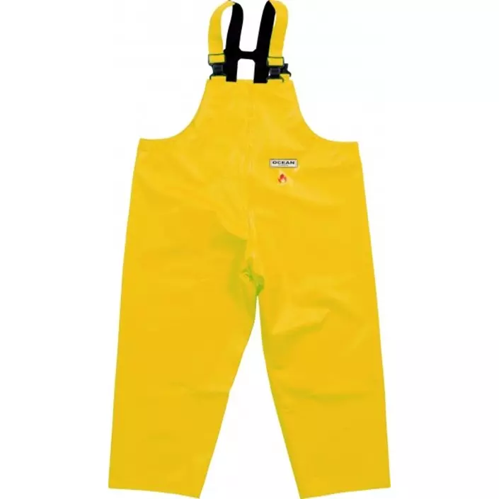 Ocean Classic PVC rain bib and brace trousers, Yellow, large image number 0