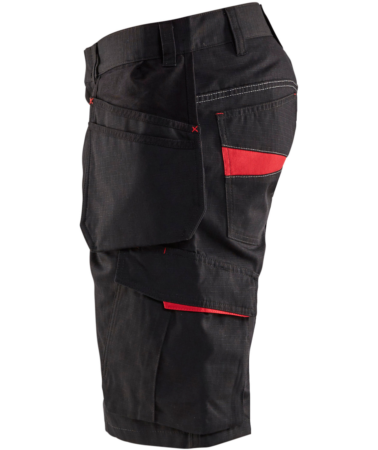 Bl&aring;kl&auml;der Unite hantverksshorts, Svart/R&ouml;d, large image number 3