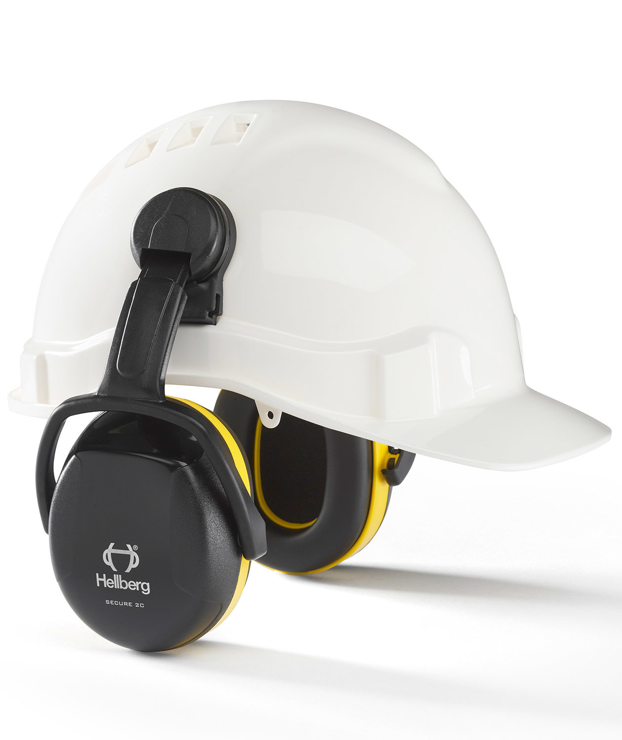 Hellberg Secure 2 helmet mounted ear defenders, Black/Yellow, Black/Yellow, large image number 1