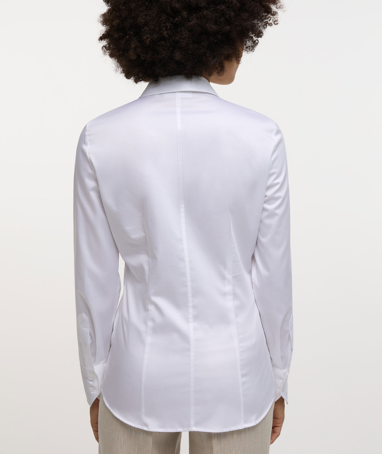 Eterna Satin slim fit skjorta dam, White, White, large image number 2