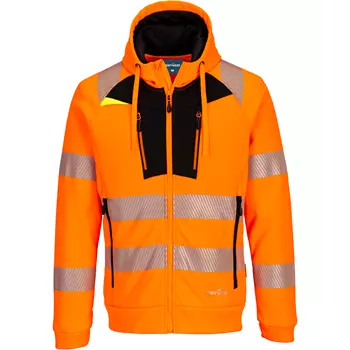 Portwest DX4 hoodie med dragkedja, Varsel Orange/Svart