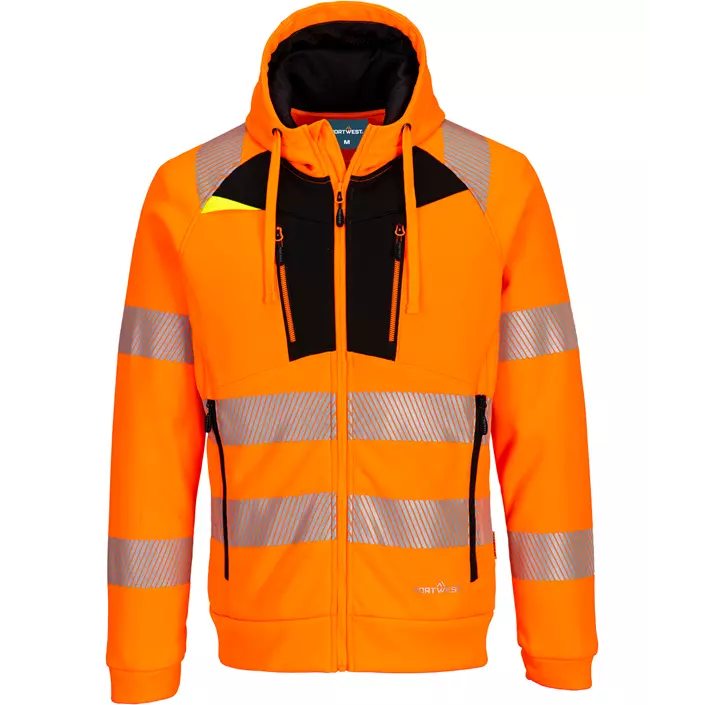 Portwest DX4 hoodie med dragkedja, Varsel Orange/Svart, large image number 0
