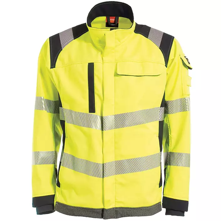 Tranemo Stretch FR softshell jacket, Hi-vis yellow/Marine blue, large image number 0
