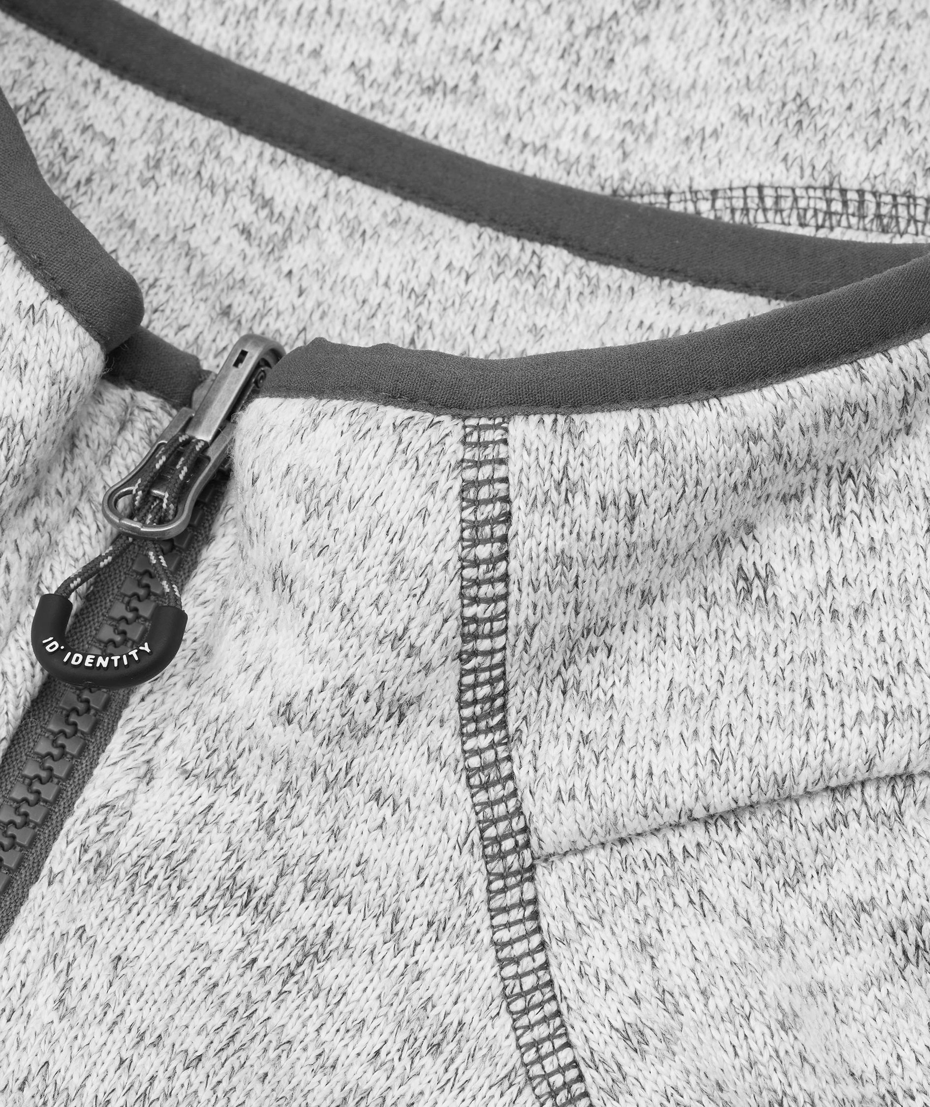 ID Zip'n'mix Melange dame strikfleece cardigan, Gr&aring;&nbsp;Melange, large image number 3