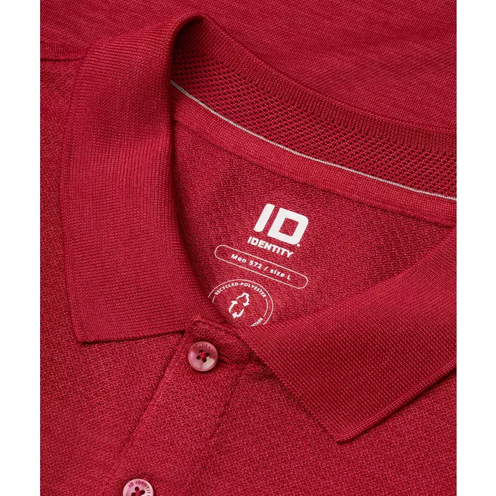 ID Active polo shirt, Dark red Melange, large image number 3