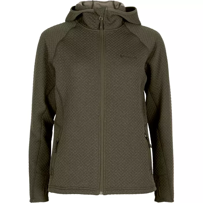 Pinewood Everyday Travel dame hættetrøje med lynlås, Dark Green Melange, large image number 0