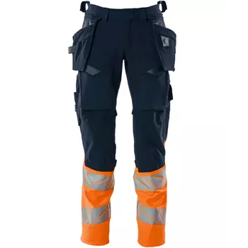 Mascot Accelerate Safe craftsman trousers Full stretch, Dark Marine Blue/Hi-Vis Orange